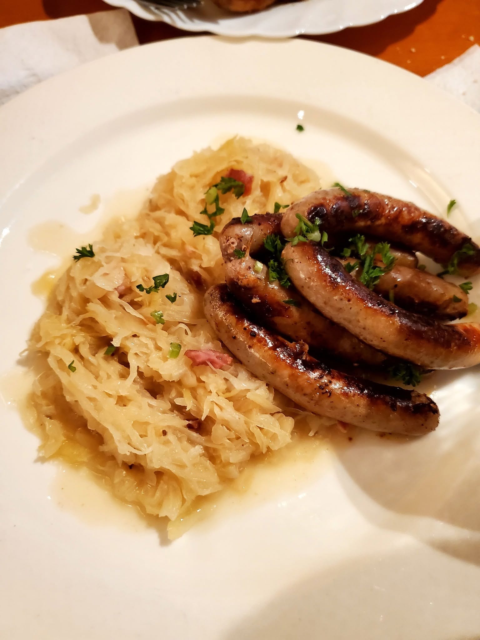 Sausages with sauerkraut and cream sauce — Oktoberfest