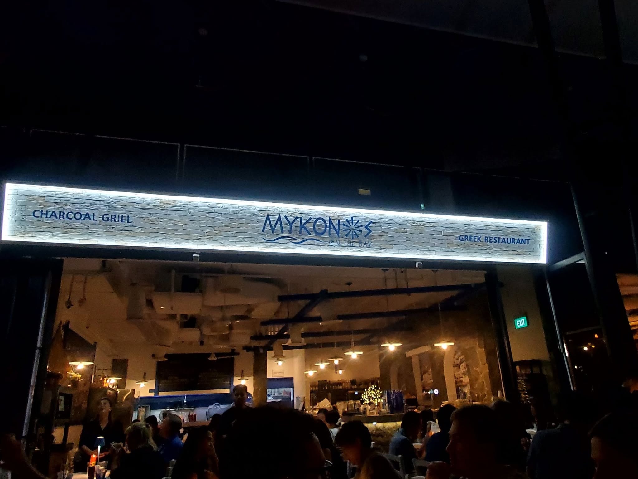 Mykonos Greek restaurant — charcoal grill storefront, Singapore