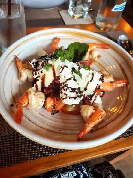 Grilled shrimp with burrata — Thailand 2023