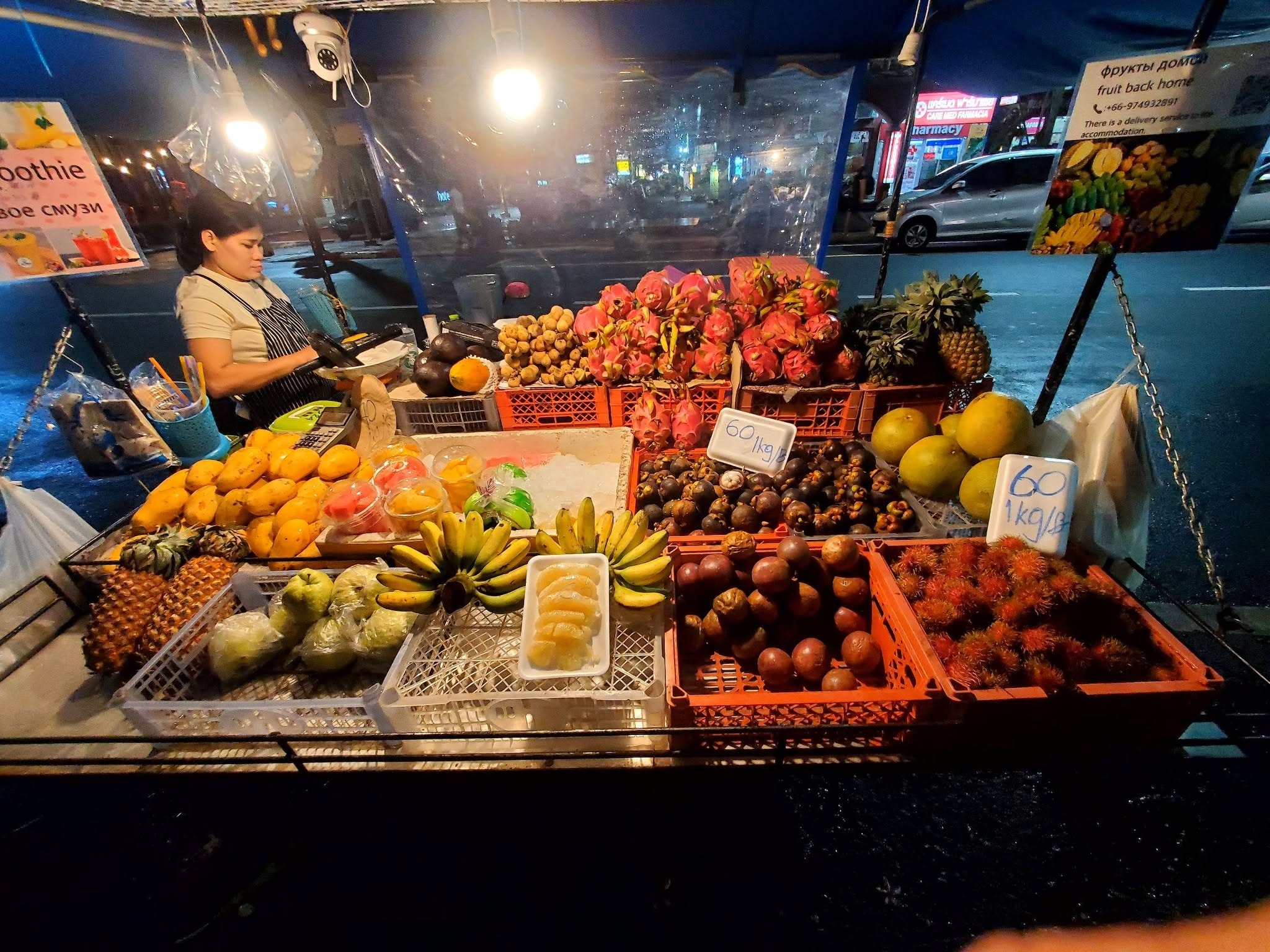 Night fruit market — Thailand after dark